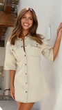 Raz Mini Dress Oat Denim