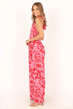 LeLe Halter Jumpsuit Red Pink