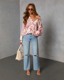 Honeyed Timber Knit Printed Cardigan