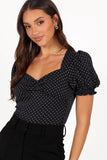 Noel Top Black Cream