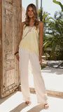 Haylia Asymmetrical Top Yellow Lace