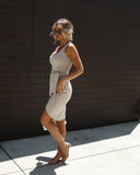 Wilmer Ribbed Front Tie Mini Dress