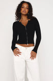 Fine Wine Long Sleeve Knit Top Black