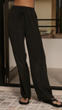 Baela One Shoulder Top Pants Set Black