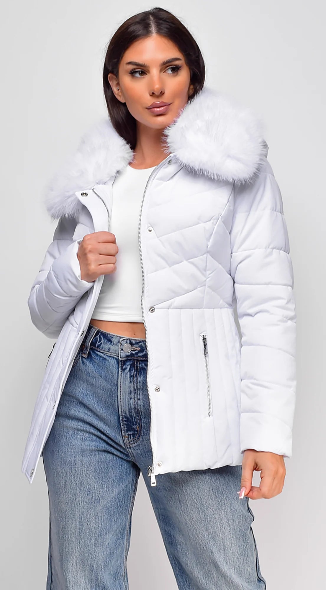 Veda Puffer Coat White