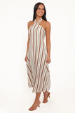 Katherine Midi Dress Brown Stripe