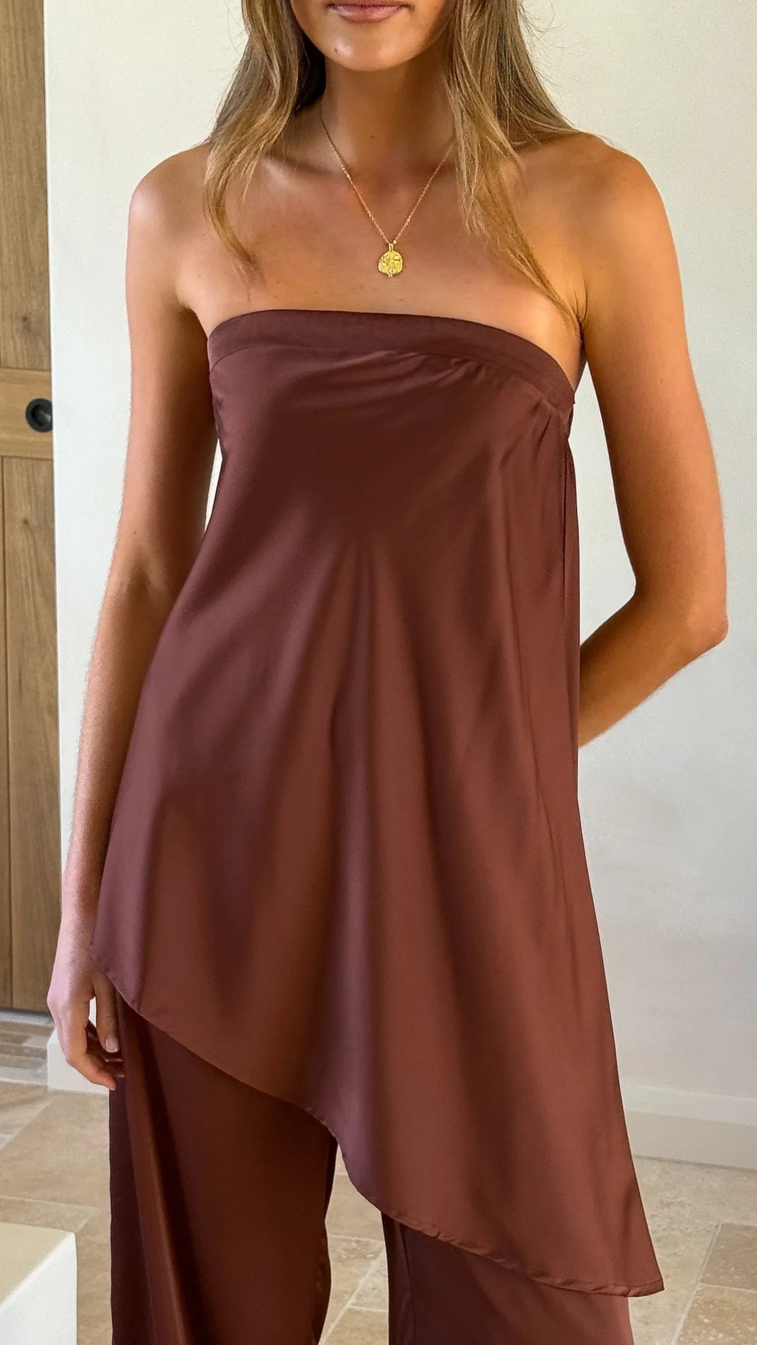 Tova Strapless Top Chocolate