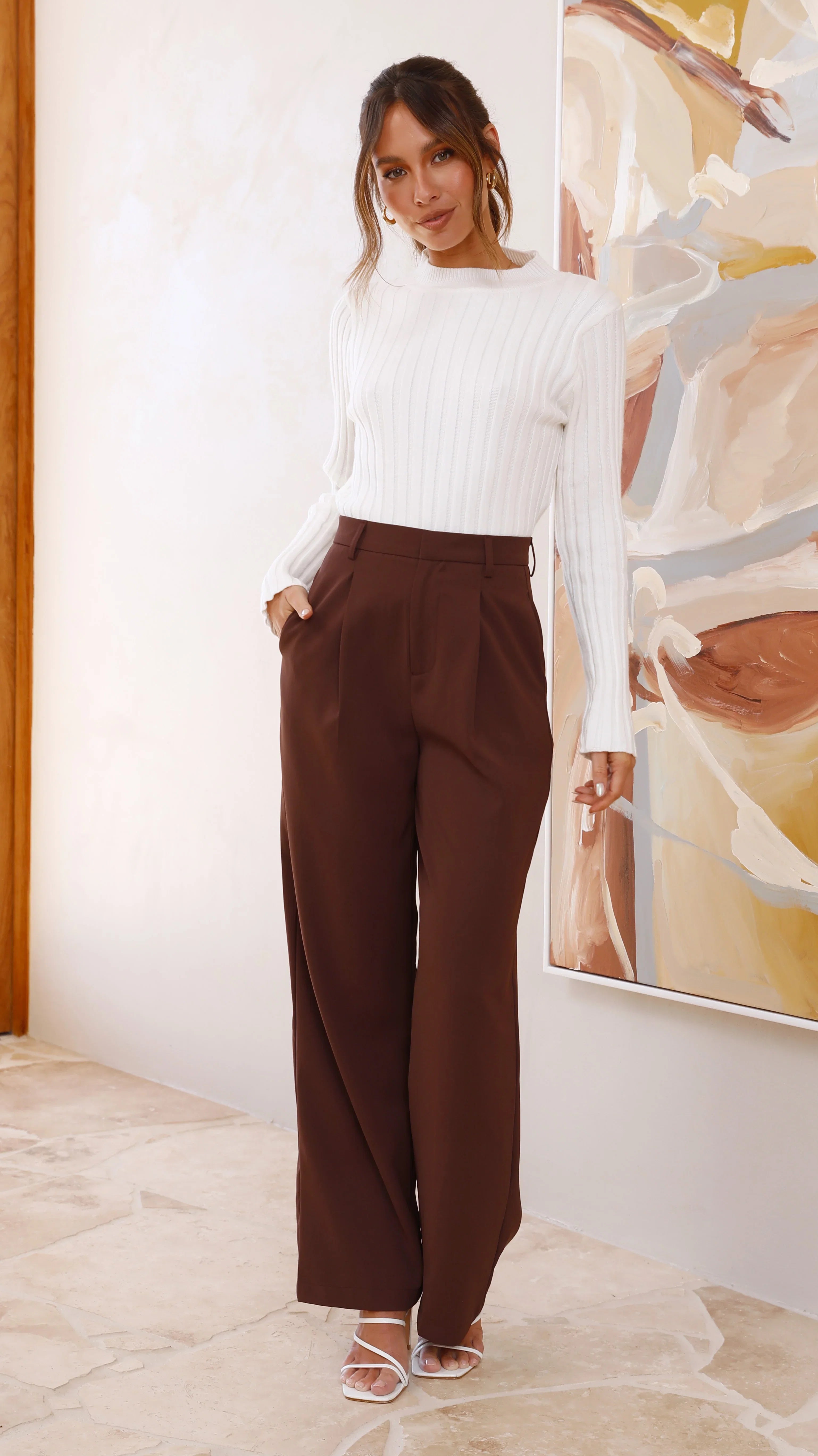 Imogen Long Sleeve Knit Crop White