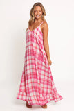 Perle Maxi Dress Pink Check