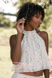 Willa Halterneck Top Blue Floral
