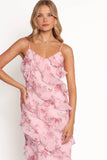Ciao Ruffles Maxi Dress Pink Floral