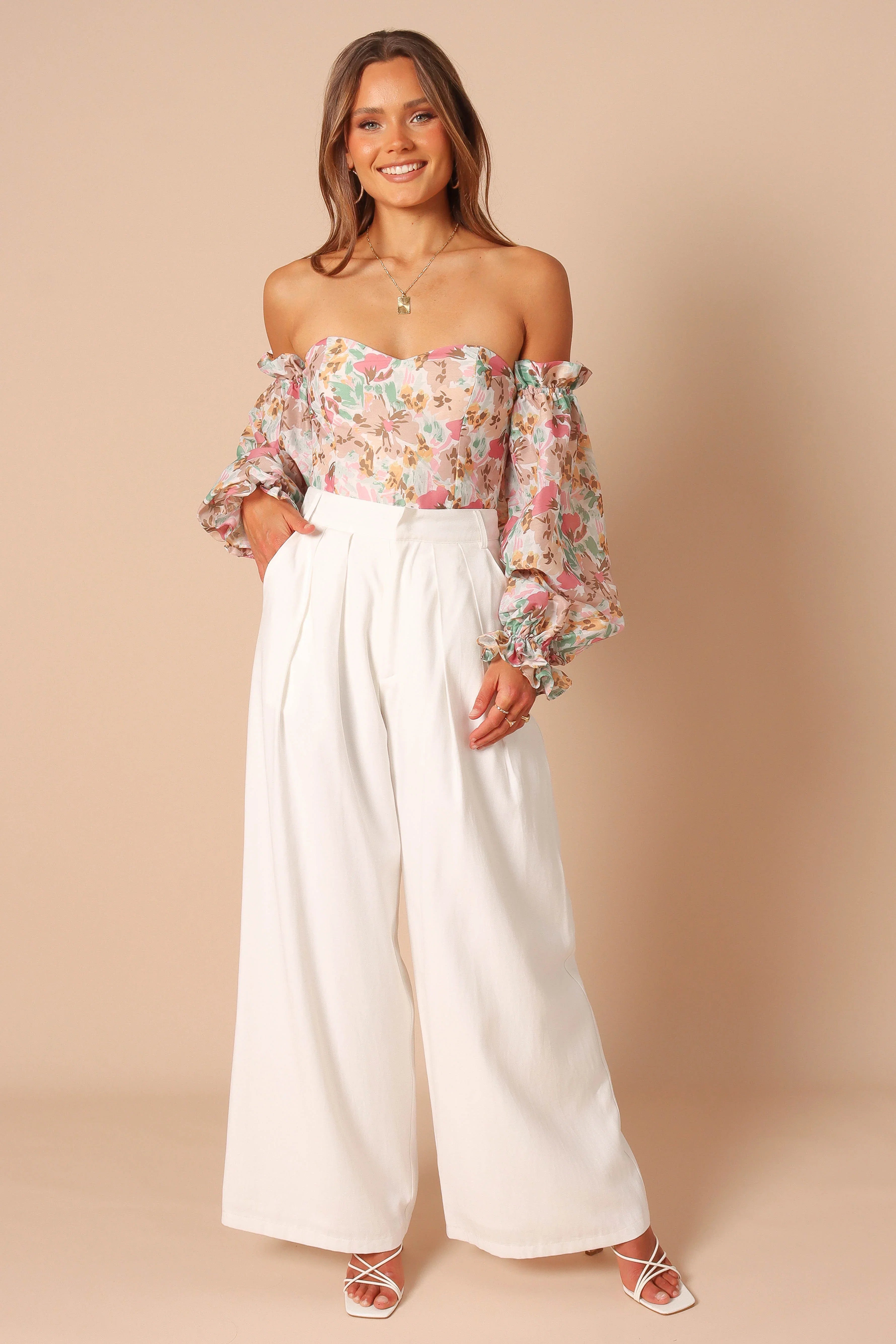 Acantha Bodysuit Beige Floral