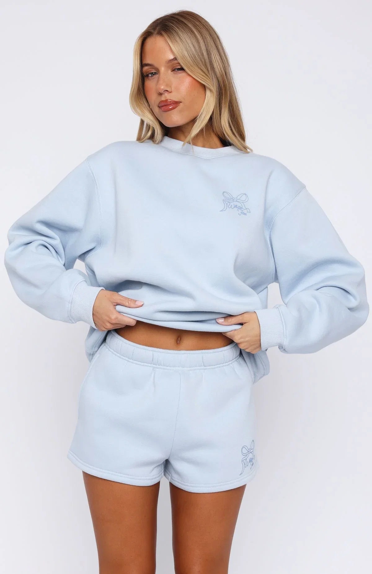 Love You Forever Lounge Shorts Baby Blue