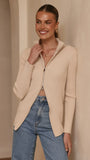 Cleo Long Sleeve Top Beige
