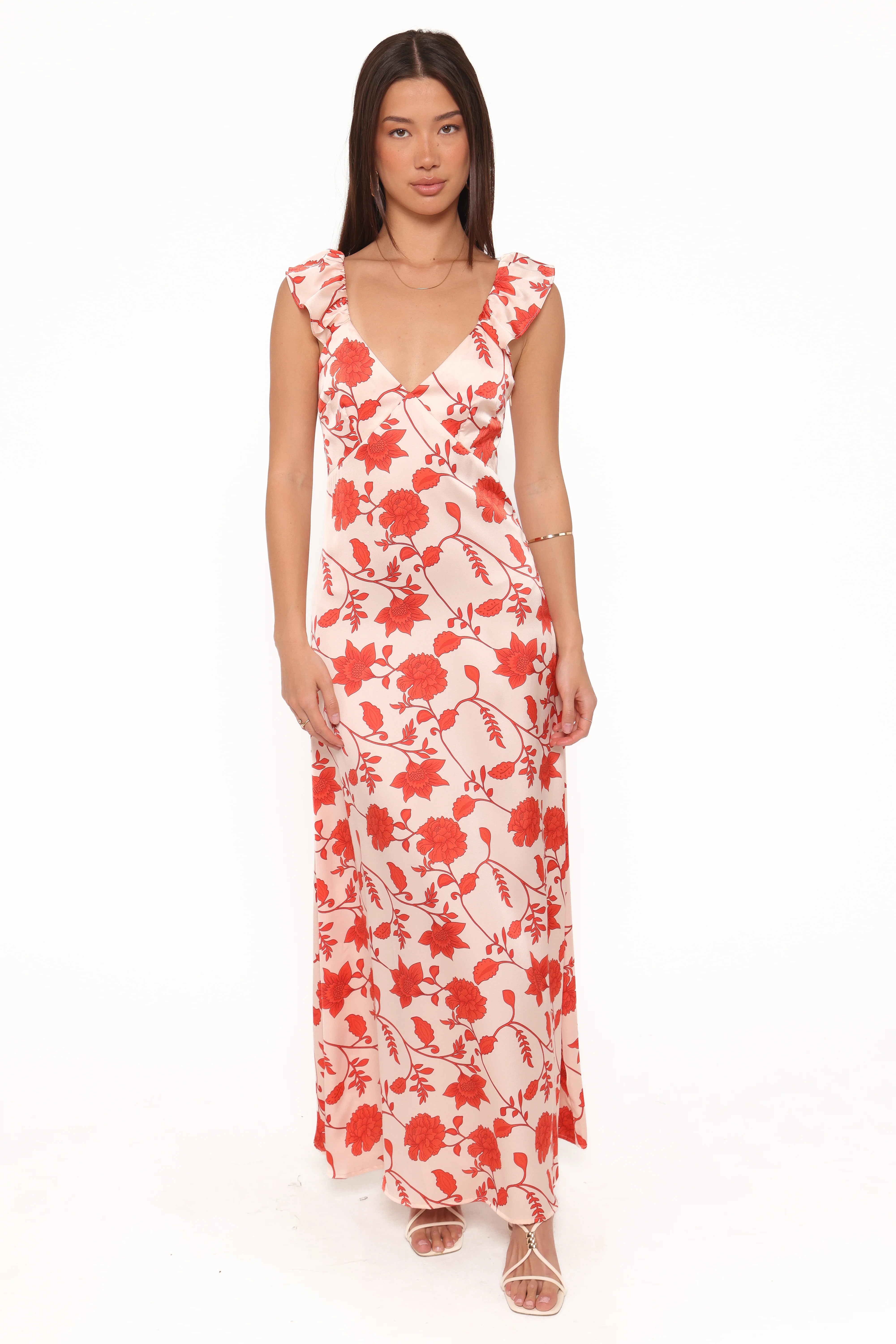 Enala Maxi Dress Red Floral