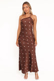 Anika Maxi Dress Brown Polka Dot