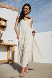 Valara Tie Shoulder Maxi Dress Oatmeal