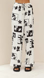 Samaya Pants White Black Print