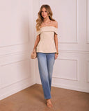 Avelisse Linen Off The Shoulder Top
