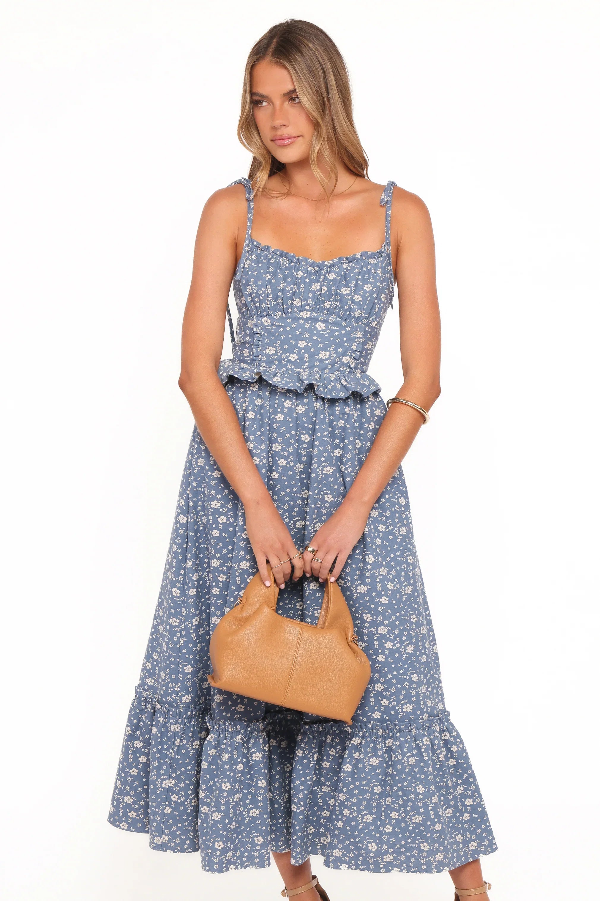 Karie Midi Dress Blue Floral