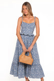 Karie Midi Dress Blue Floral