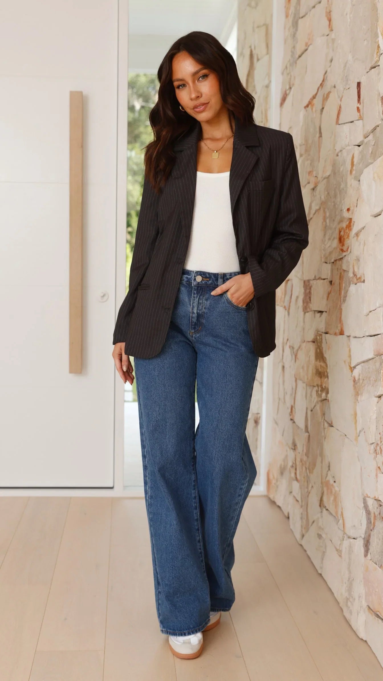 Hadrian Blazer Charcoal Pinstripe