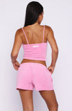 Causing Commotion Terry Lounge Shorts Pink