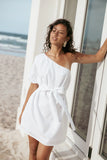 Dylan One Shoulder Mini Dress White