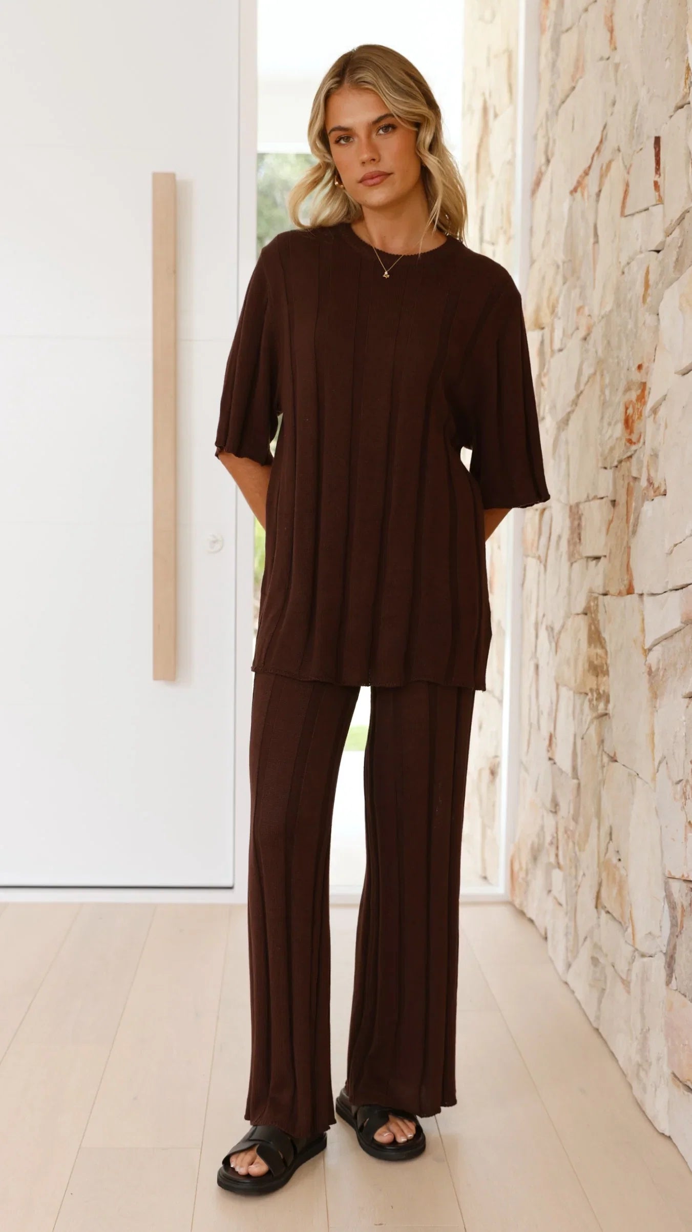Bayu Knit Top Brown