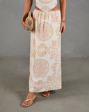 Hardin Abstract Mandala Print Maxi Skirt
