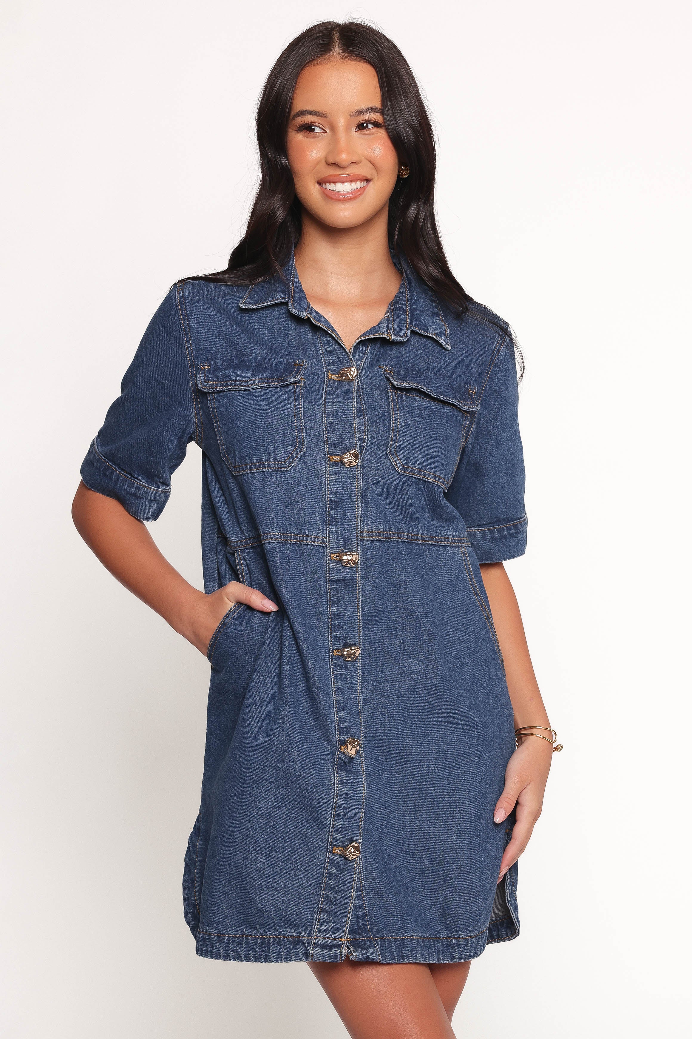 Fleming Shirt Mini Dress Denim