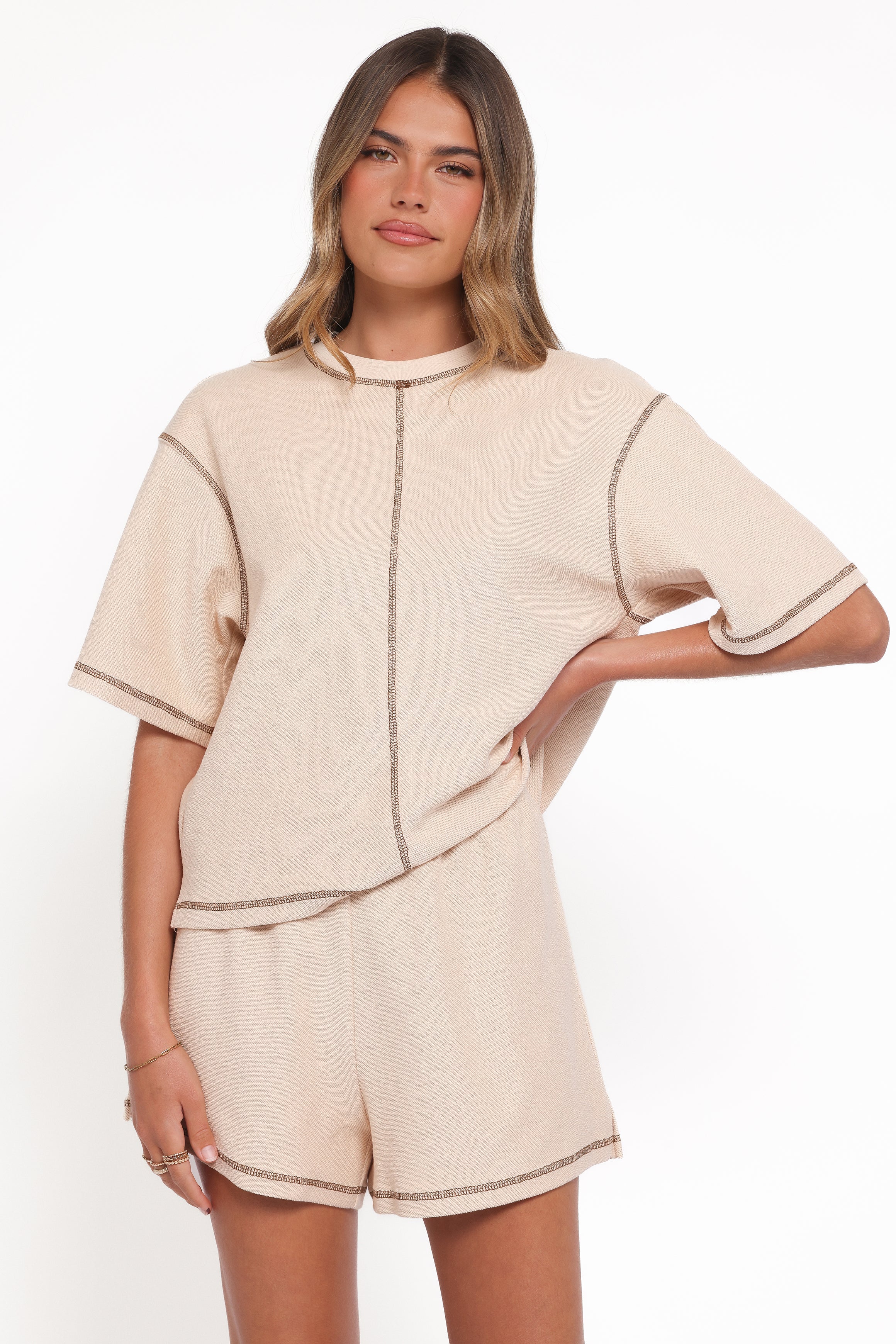 Melody Knit Short Set Oat