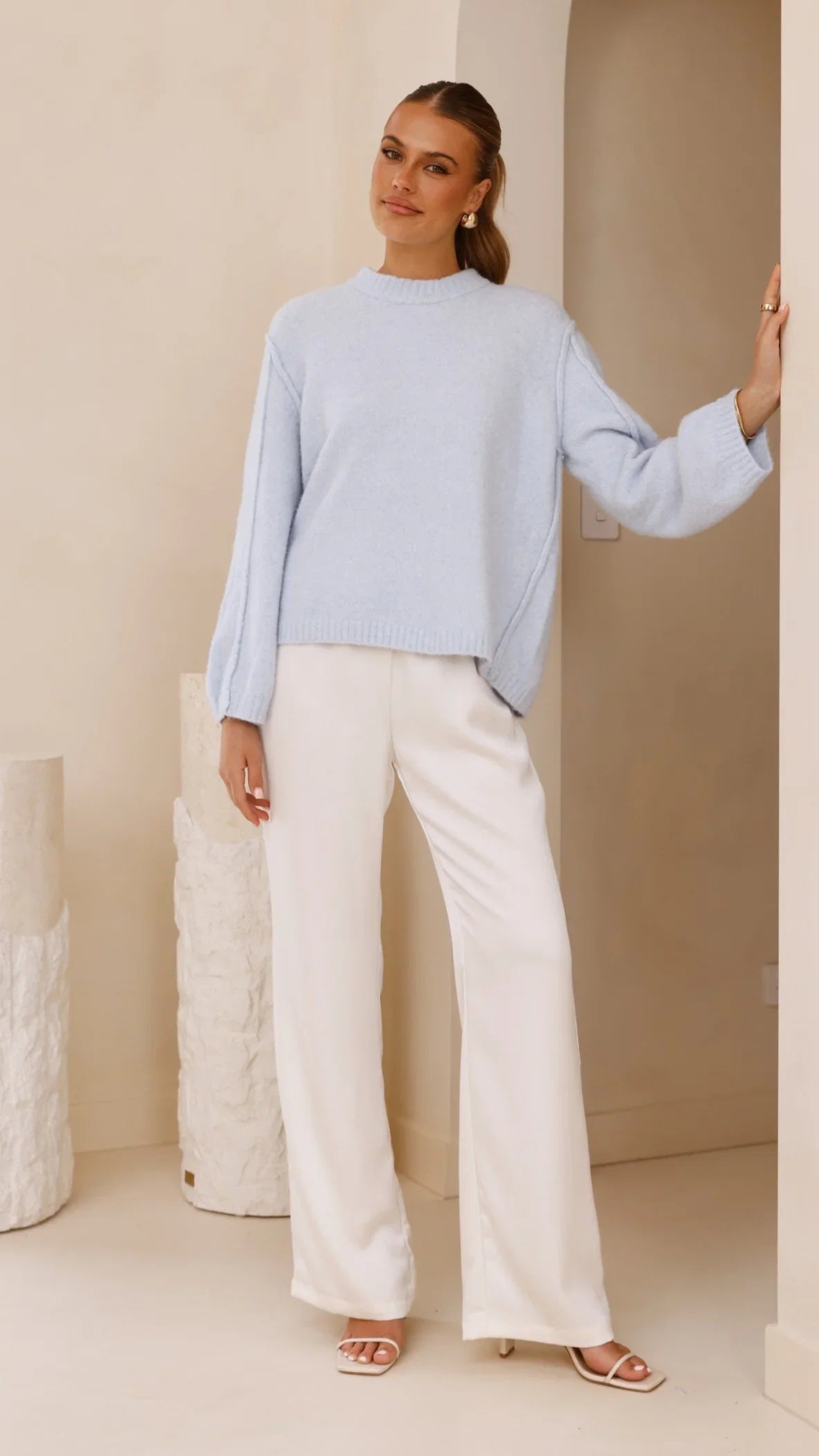 Ally Knit Sweater Blue