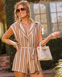 Fresh Invite Striped Waist Tie Romper