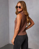 Amber Husk Cable Knit Mockneck Sweater