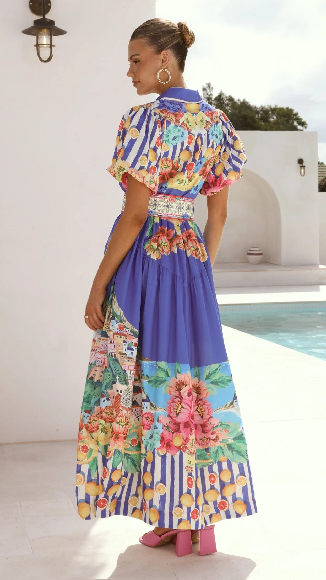 Bloom Maxi Dress Positano Cobalt