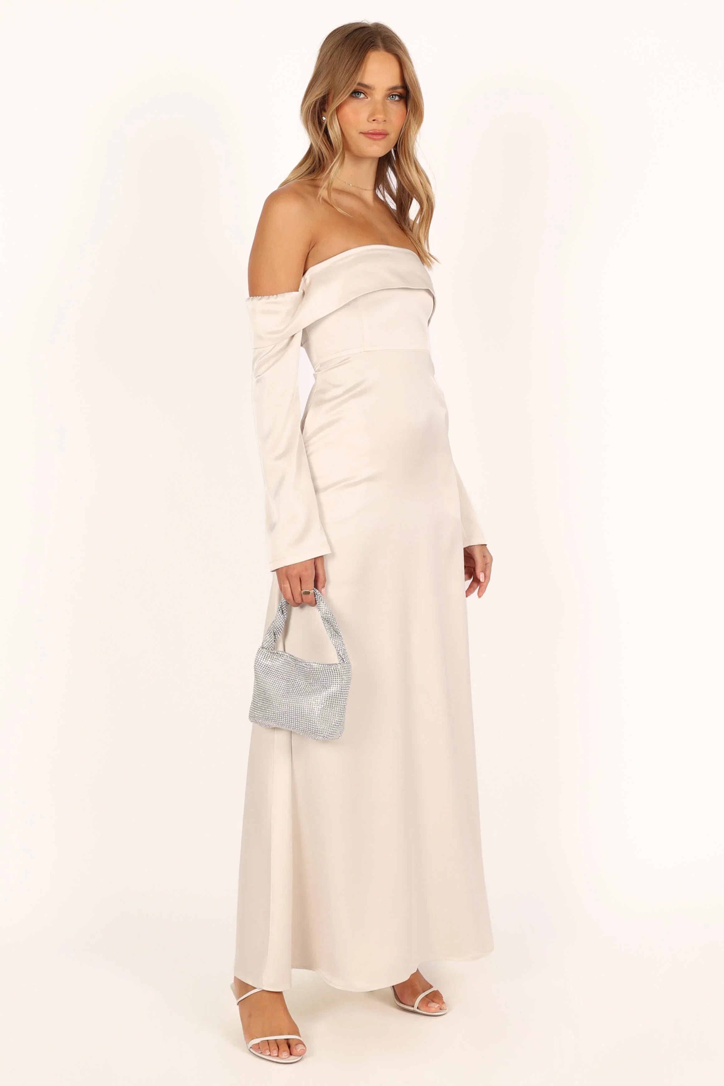 Gigi Off Shoulder Maxi Dress Cream