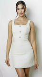 Avianne Tweed Sequin Mini Dress Cream