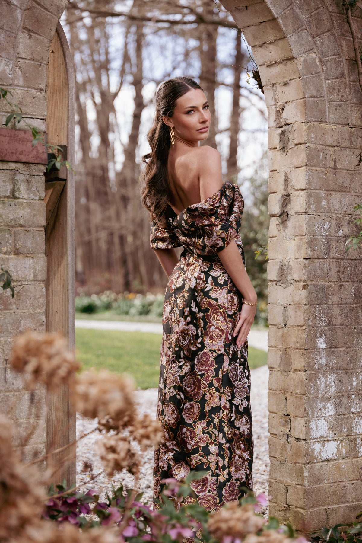 Lilia Maxi Dress Black Floral