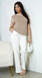 Dalary Contrast Top Beige