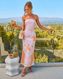Ocean Sun Novelty Tropical Print Maxi Dress
