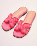 Island Luxe Contrast Trim Crochet Sandals