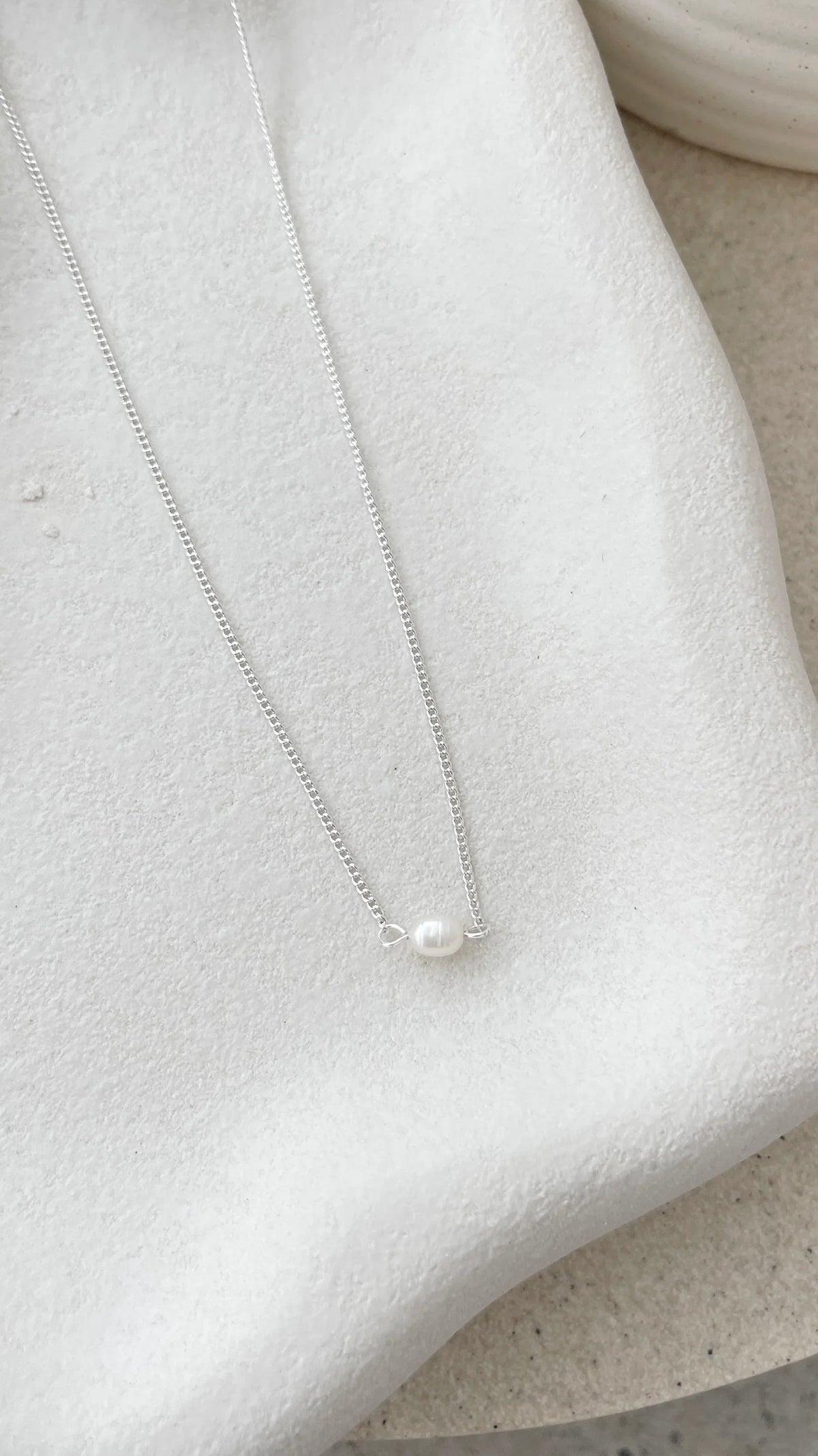 Kimmy Necklace Silver Pearl