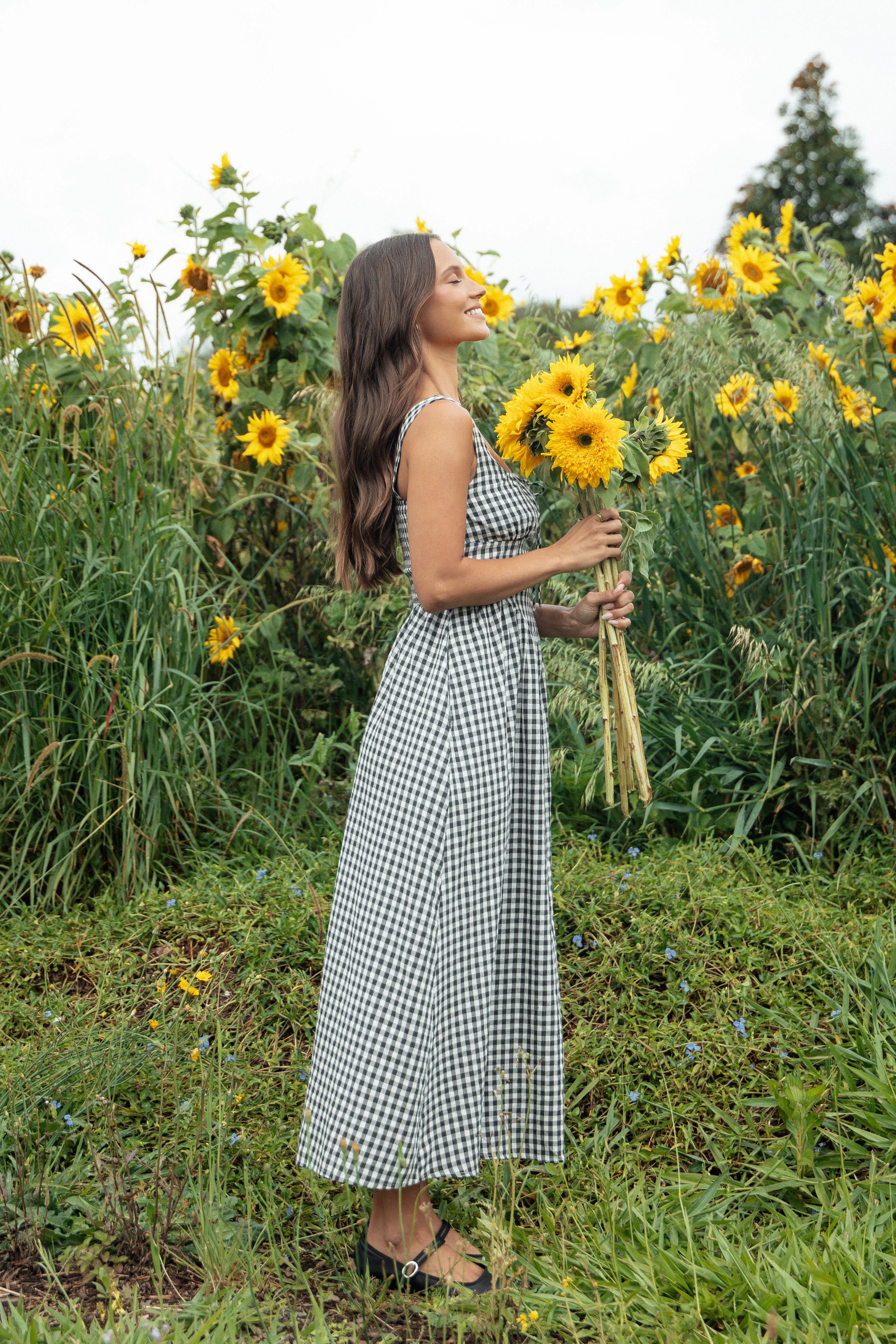 Kinslee Midi Dress Black Gingham