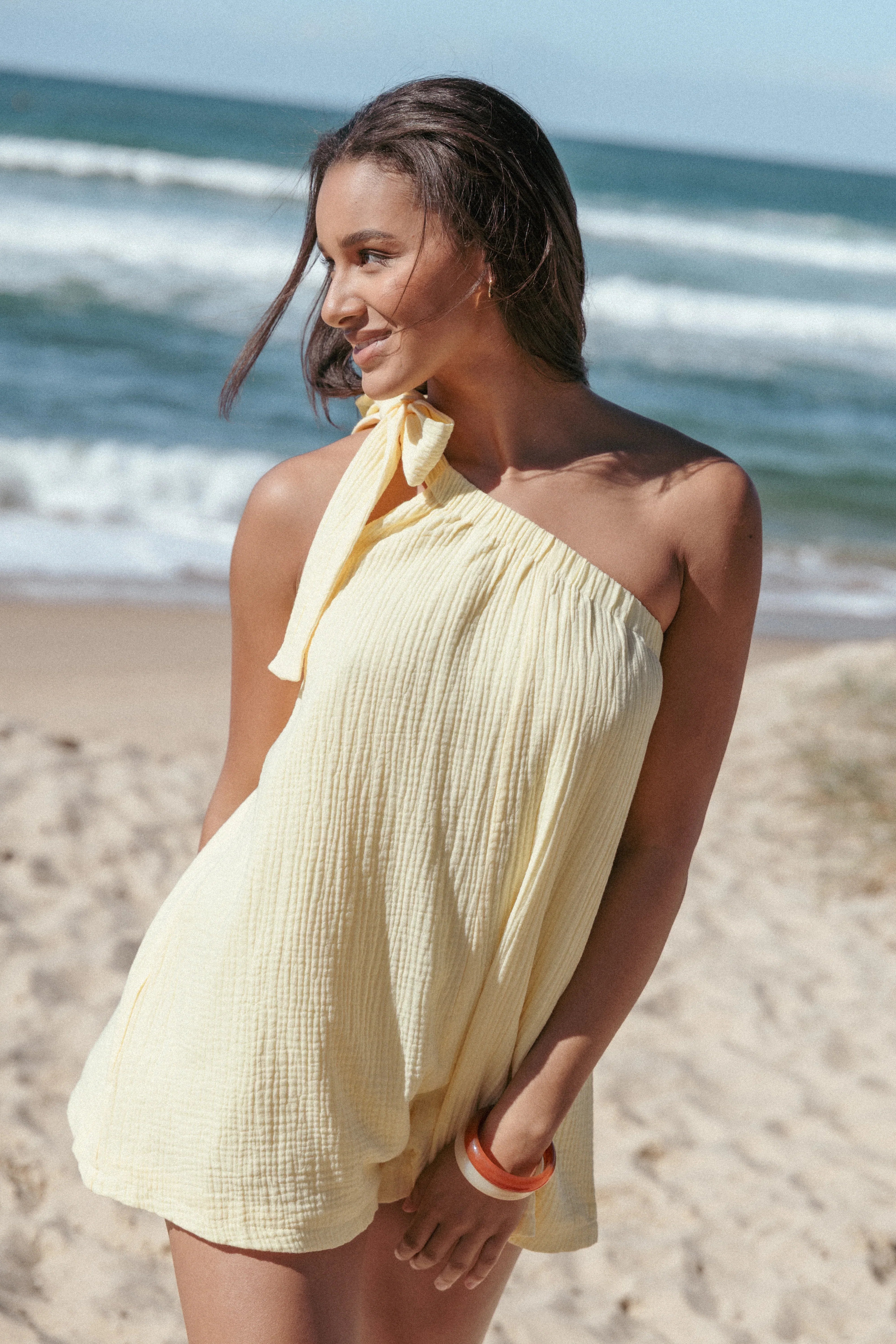 Miffy One Shoulder Romper Yellow