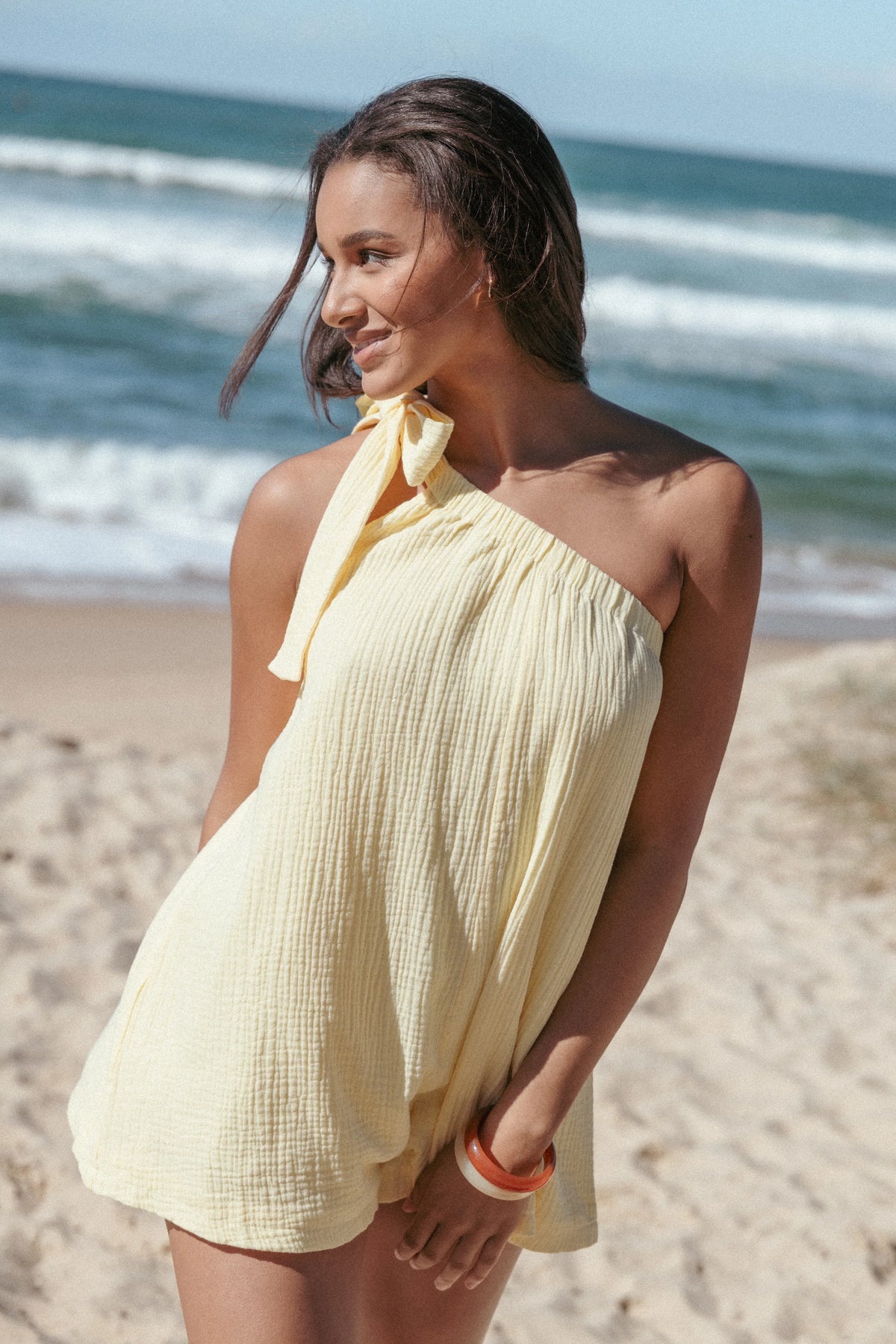 Miffy One Shoulder Romper Yellow