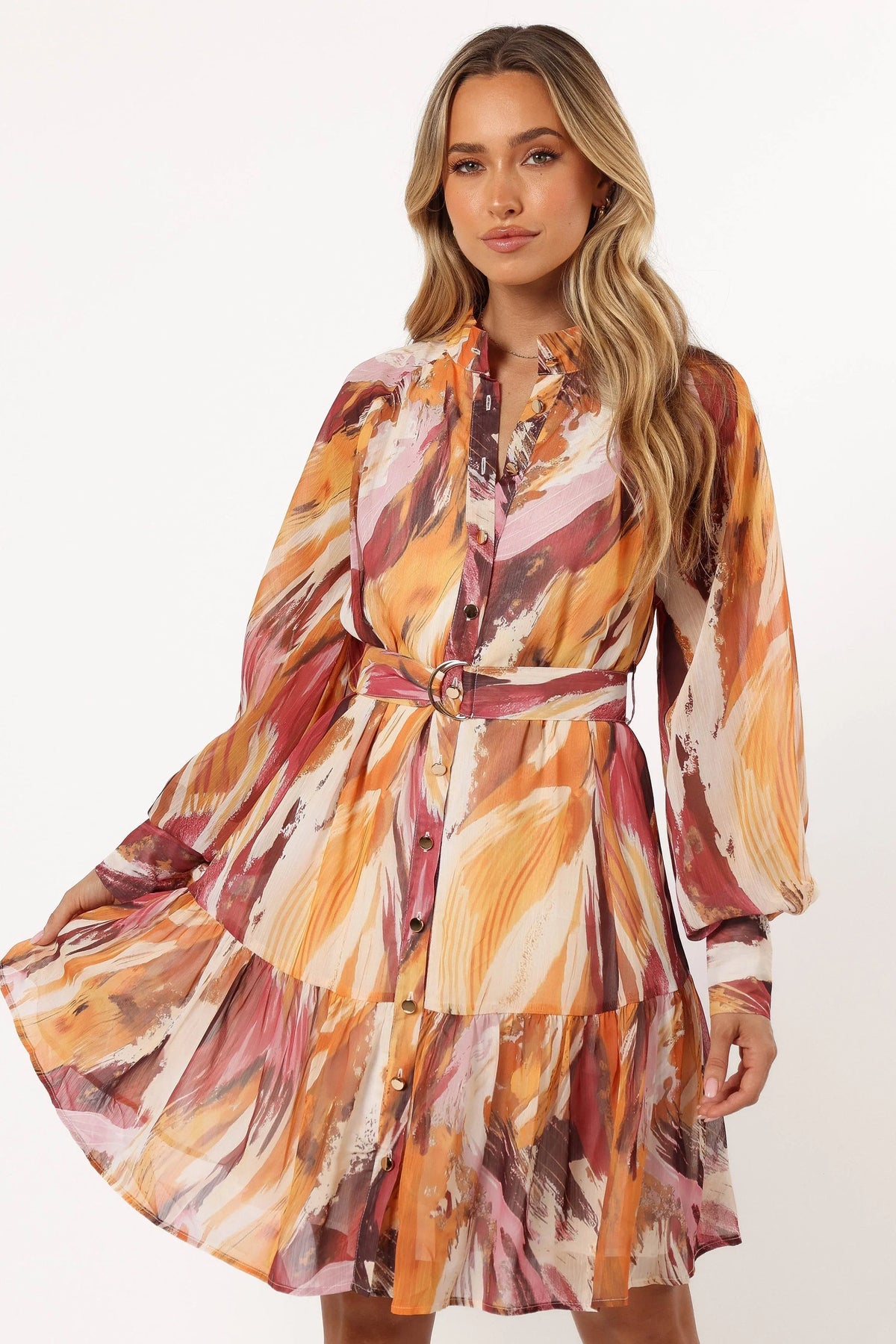 Quinn Long Sleeve Mini Dress Warm Multi