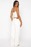 Clarissa Low Rise Wide Leg Jeans Off White