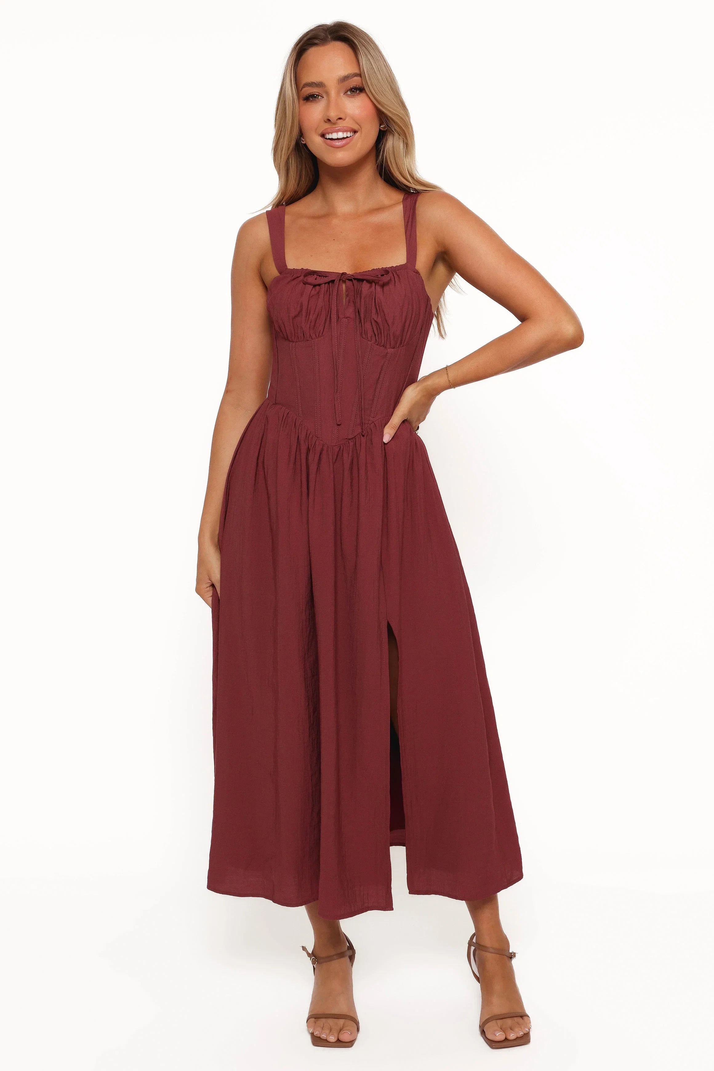 Sofie Midi Dress Brick
