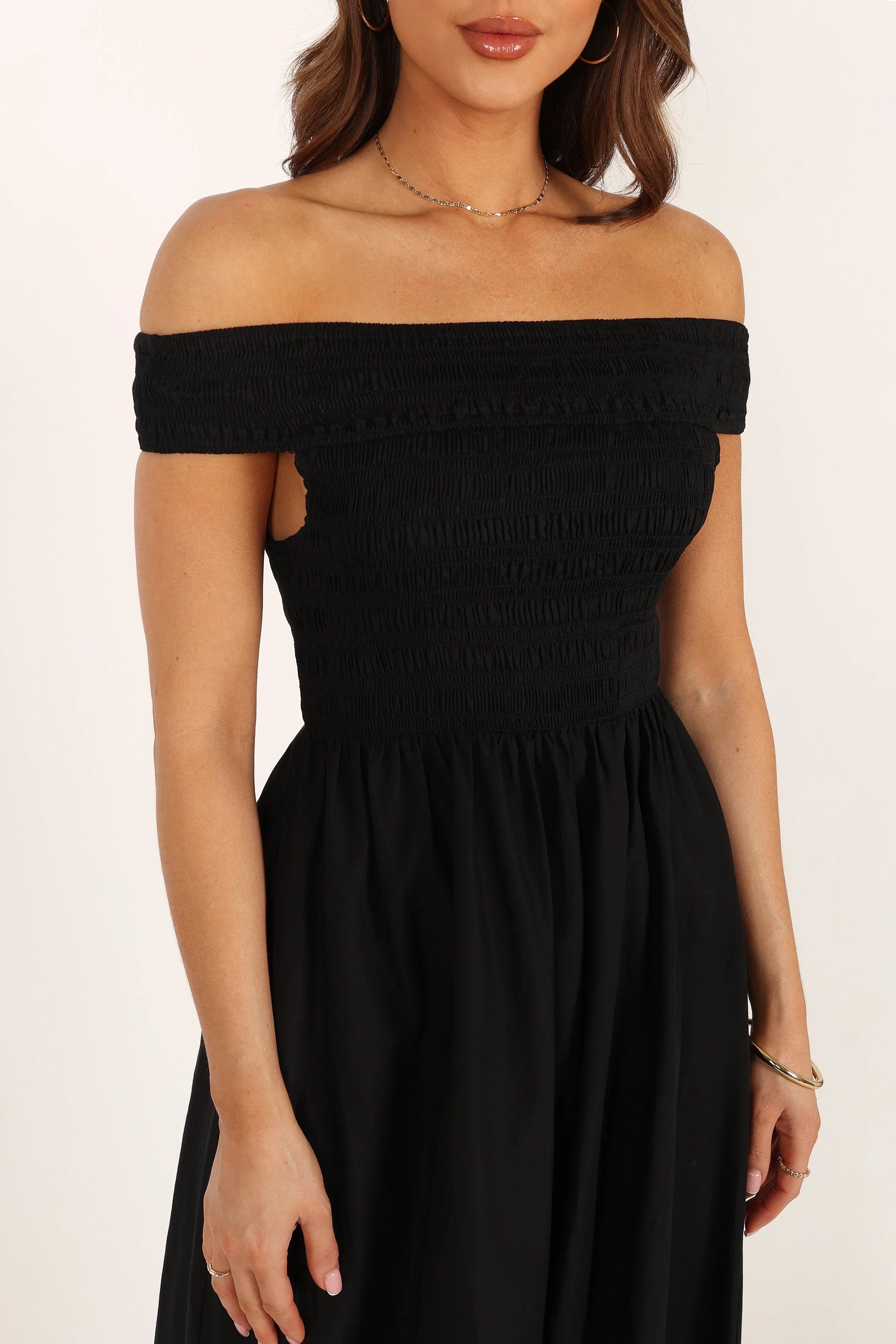 Tessa Off Shoulder Maxi Dress Black